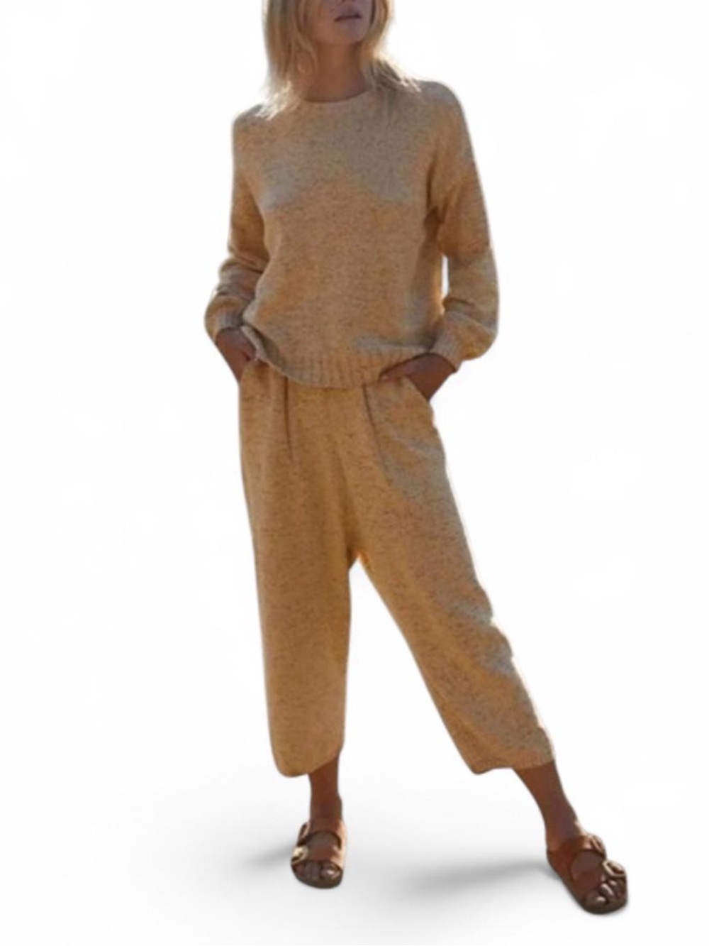 Free People Beach Gio Sweater and Sweatpants Set XS Crewneck Pull On Pocket